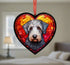 Bedlington Terrier Stained Glass Effect Heart Suncatcher